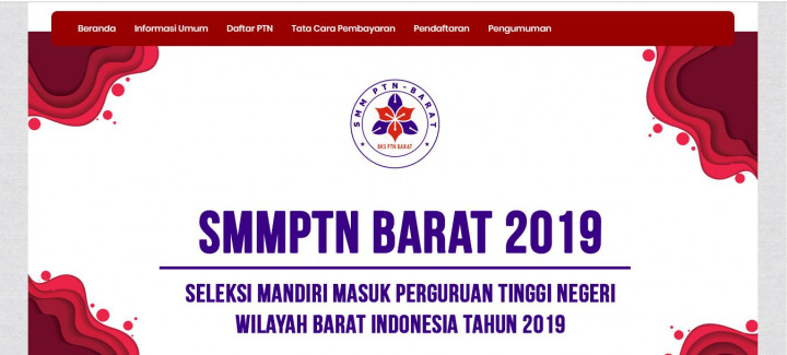 Seleksi Mandiri Masuk Perguruan Tinggi Negeri Wilayah Barat Indonesia Tahun 2019